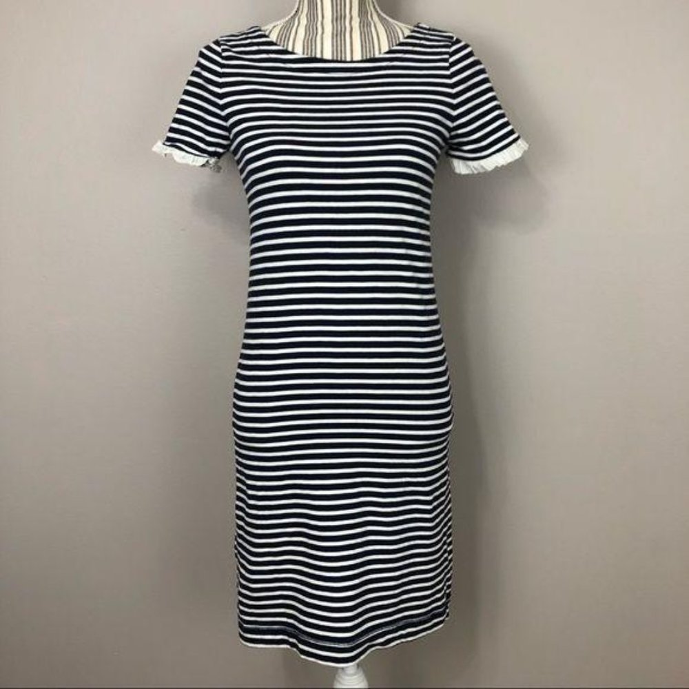 3/$25 J. Crew XS navy and white striped dress